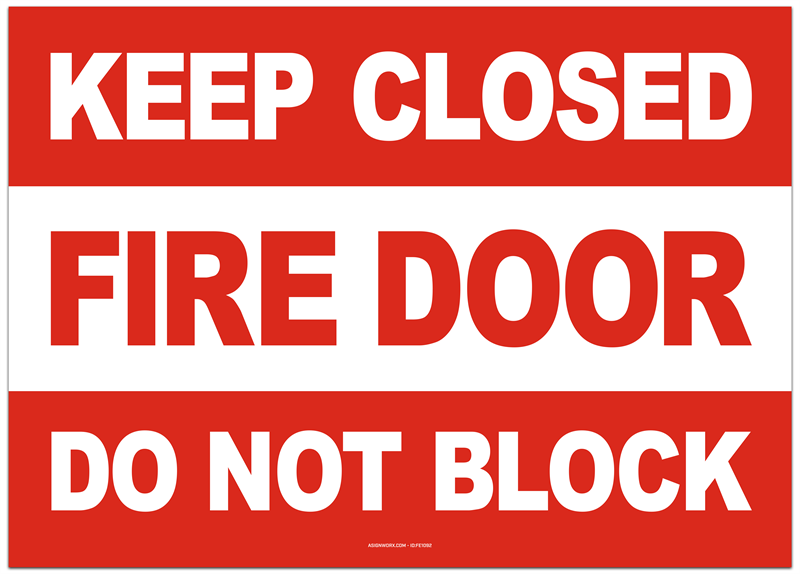 FDNY SIGN: FIRE DOOR DO NOT BLOCK SIGN (ALUMINUM NYC SIGN 10X14) HPD SIGNS - THE